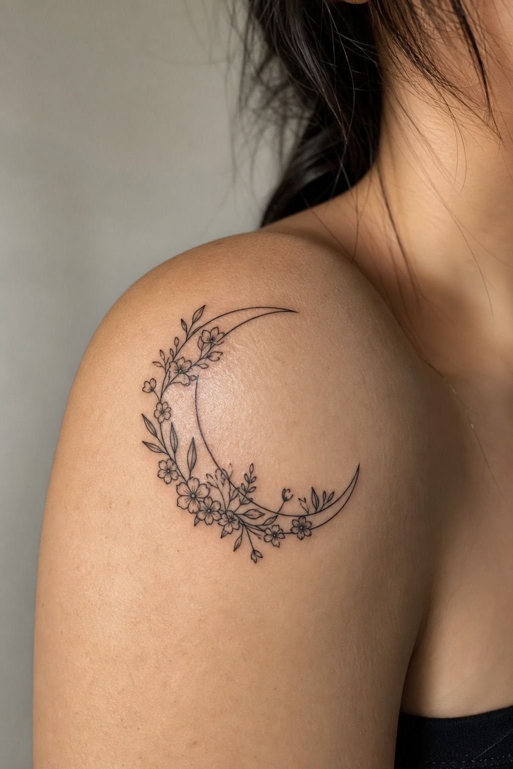 Pick A Cute Moon With Tiny Florals
