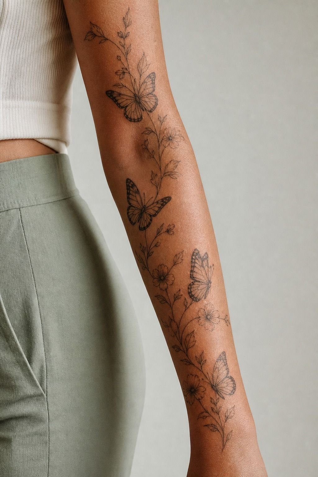 Plan a Butterfly Sleeve with Connected Blooms