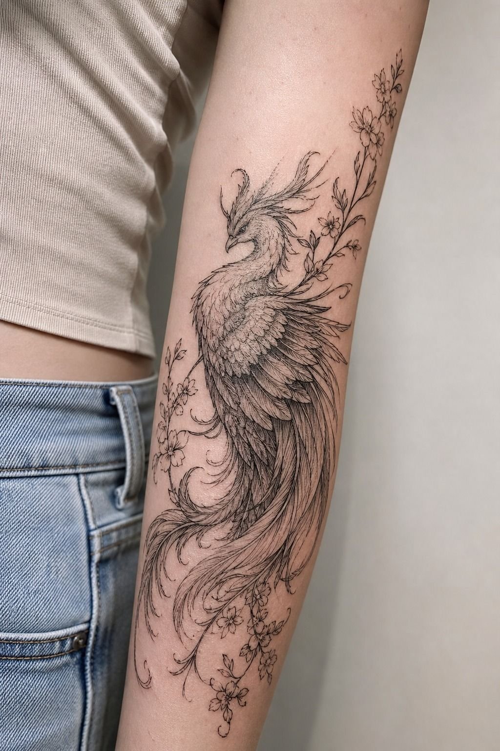 Add Small Florals Along The Forearm Edge