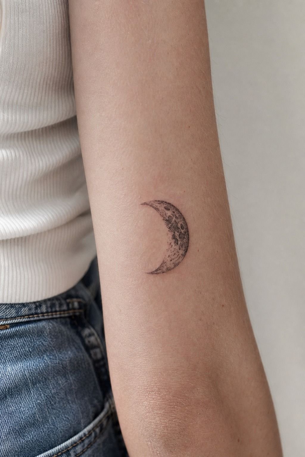 Keep A Small Moon Tattoo Delicate