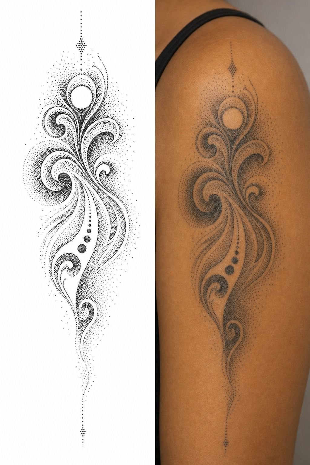 Gradient Dotwork Canvas For Shoulder Tattoos