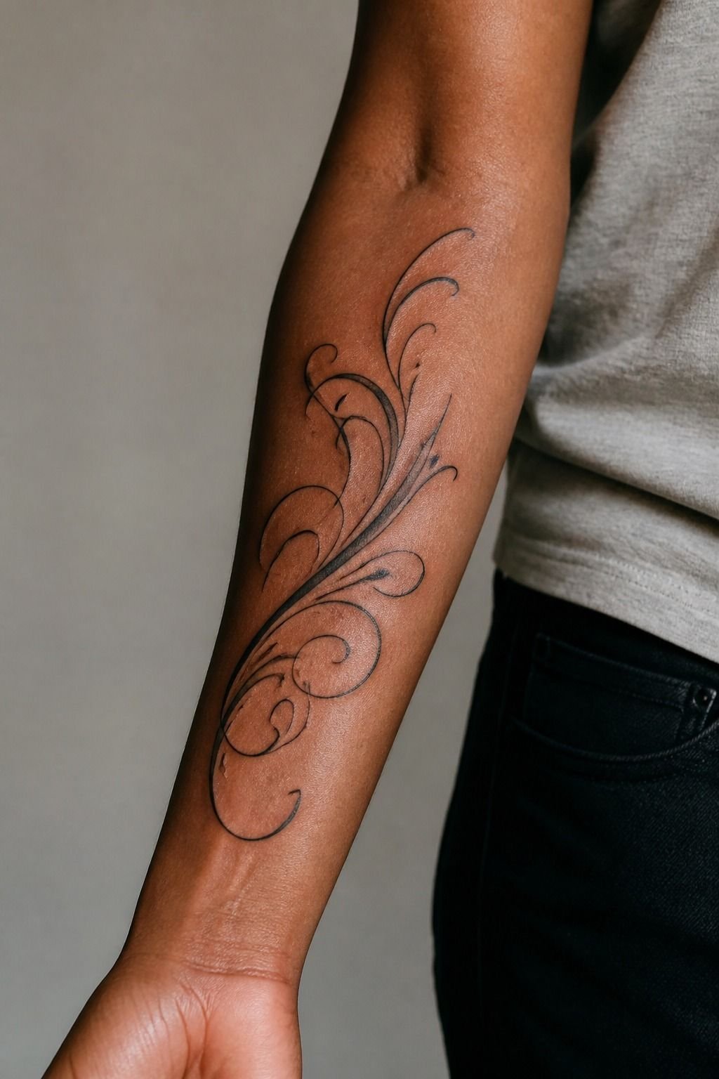 Position Lettering Along The Forearm’s Natural Curve