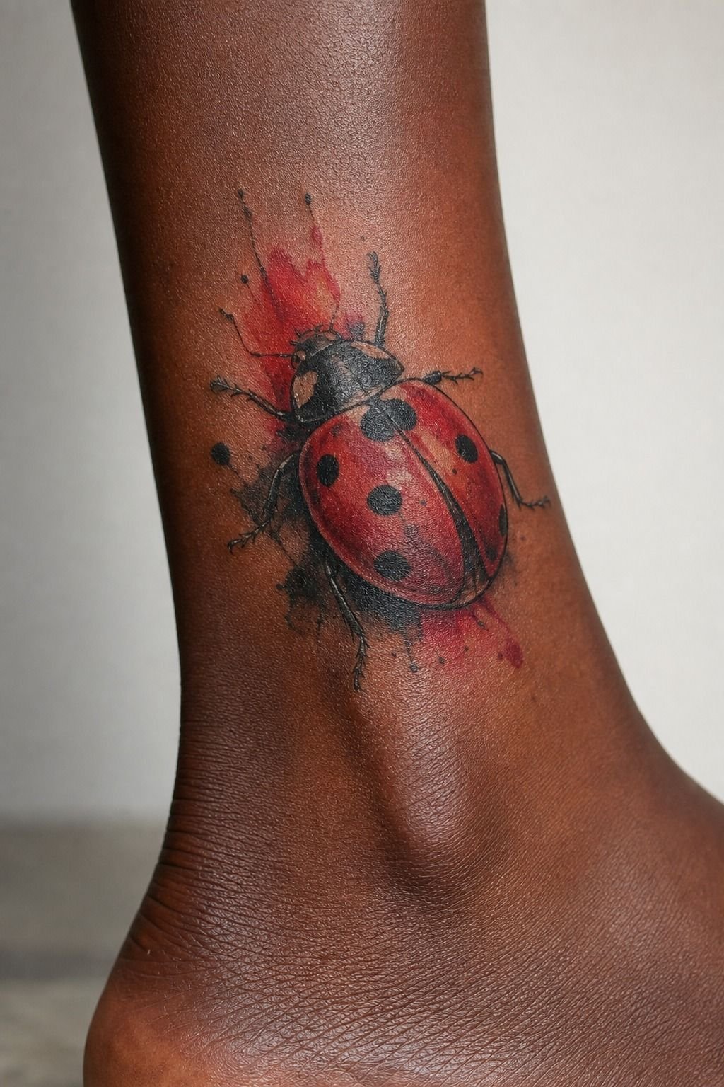Watercolor Ladybug With Crisp Linework