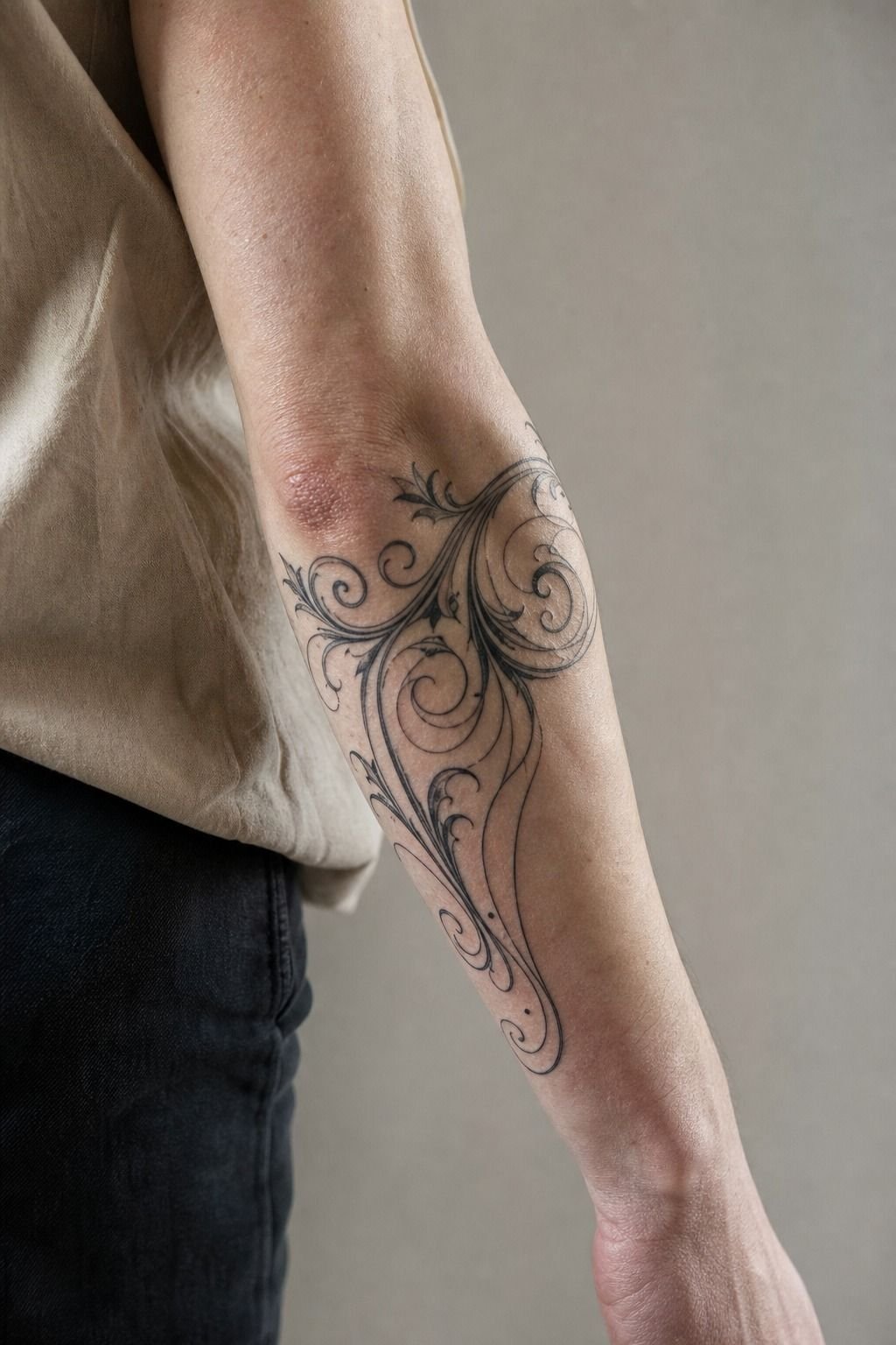 Turn a Koi Upstream So It Fits the Forearm