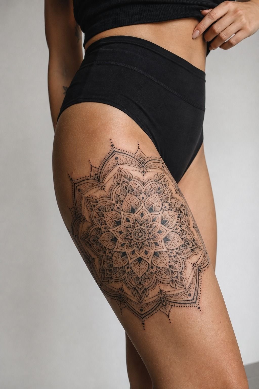 Dotwork Mandala Canvas For Thigh Placement