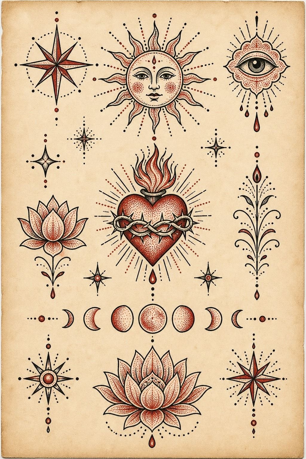Red Ink Dot Painting For Meaningful Tattoos