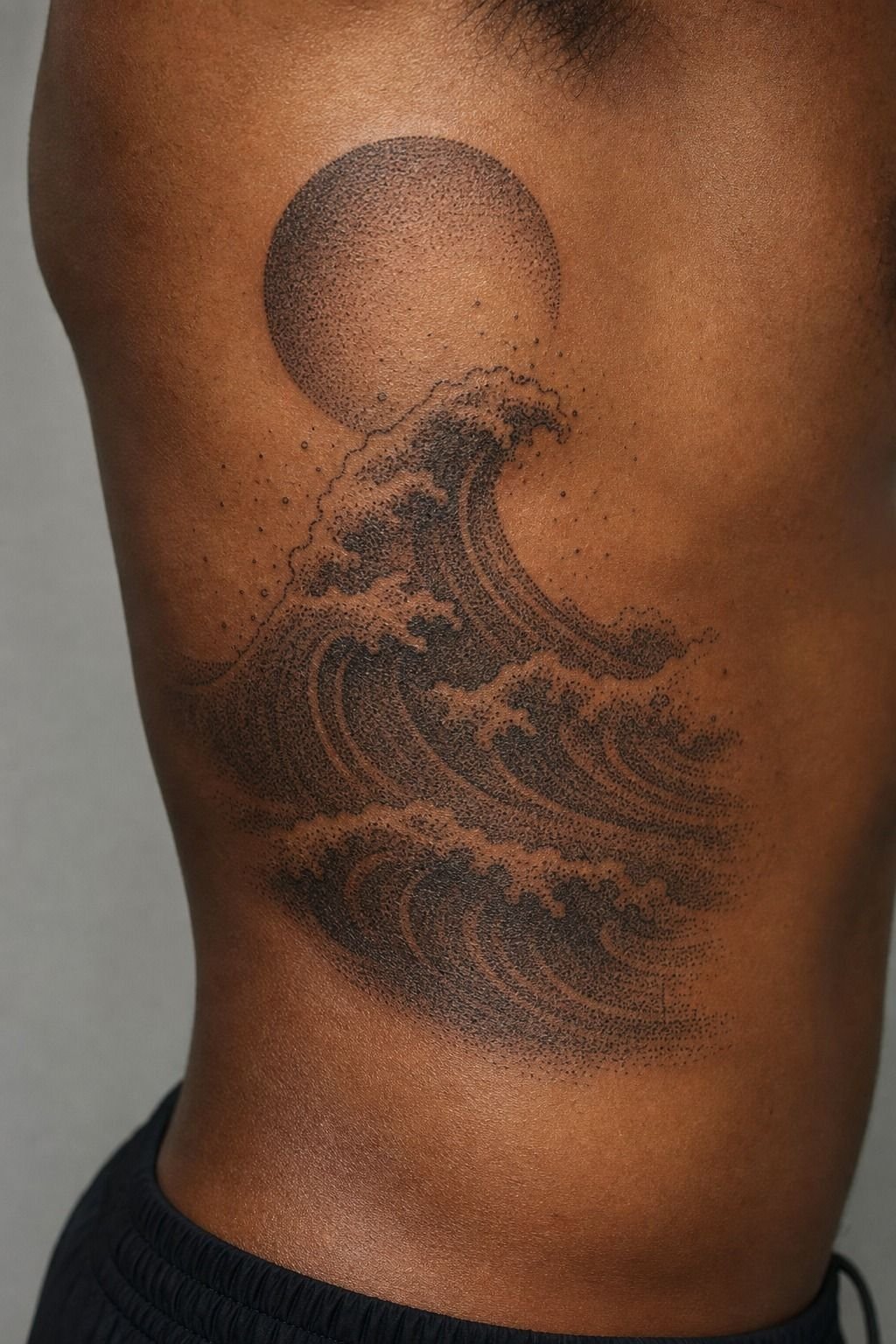 Pointillist Dot Canvas For Rib Tattoos