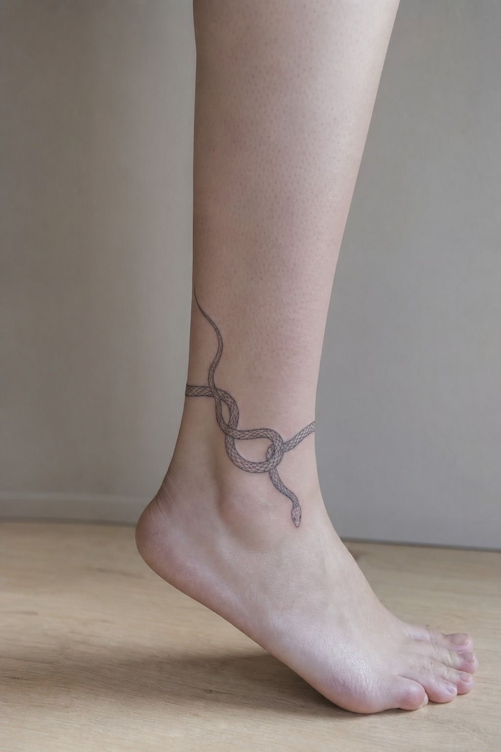 Small Feminine Snake Ankle Tattoos