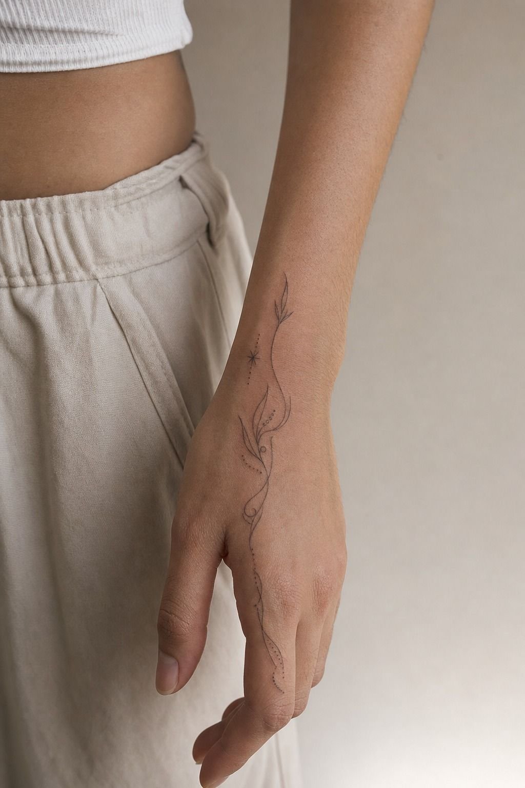 Meaningful Fine Line Side Hand Tattoos