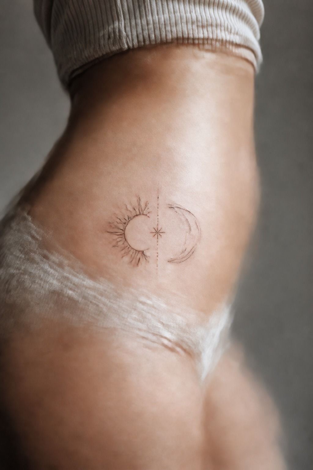 Split Sun And Moon Friendship Tattoos