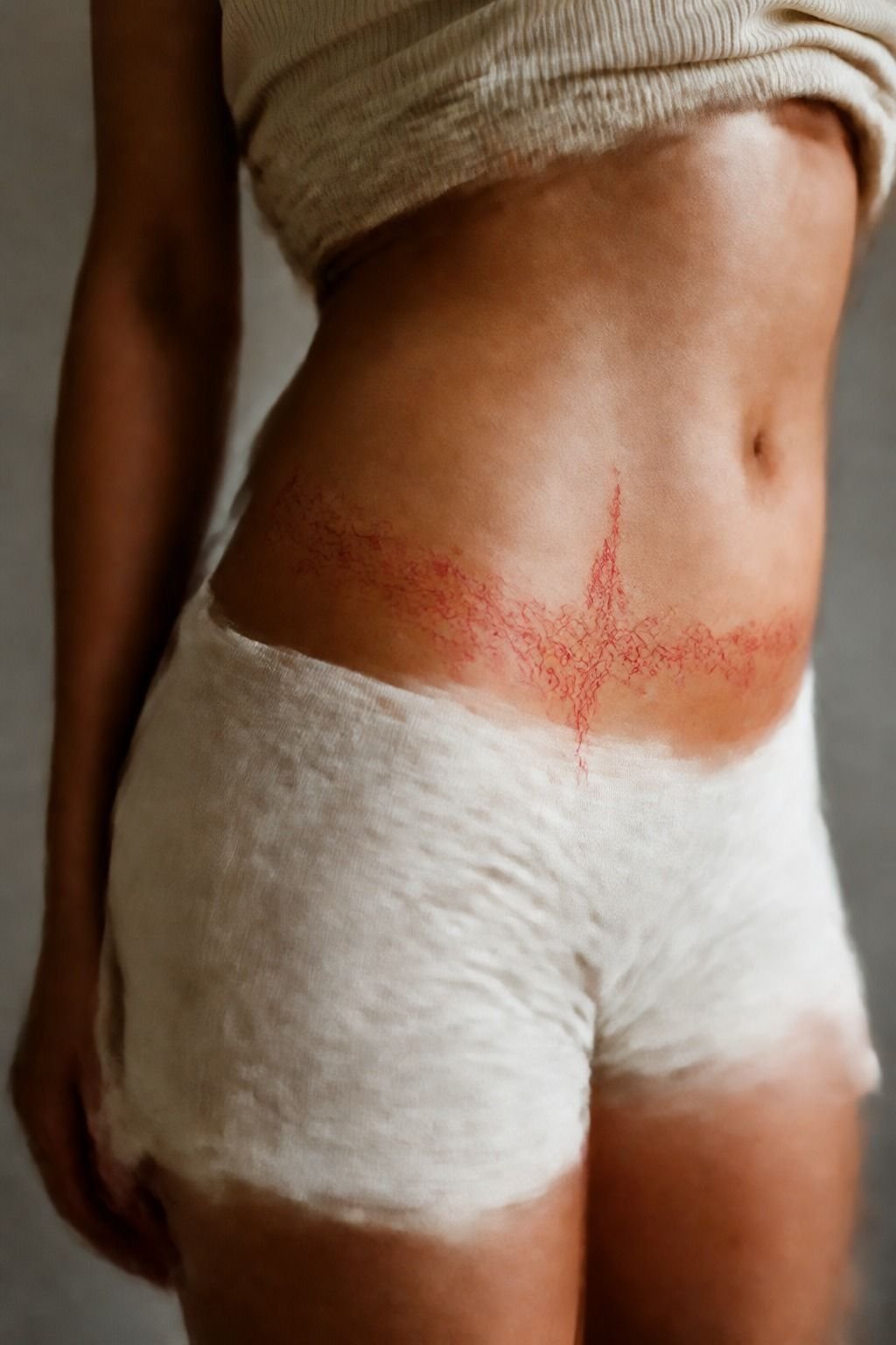 Choose Red Ink For A Subtle Hip Tattoo