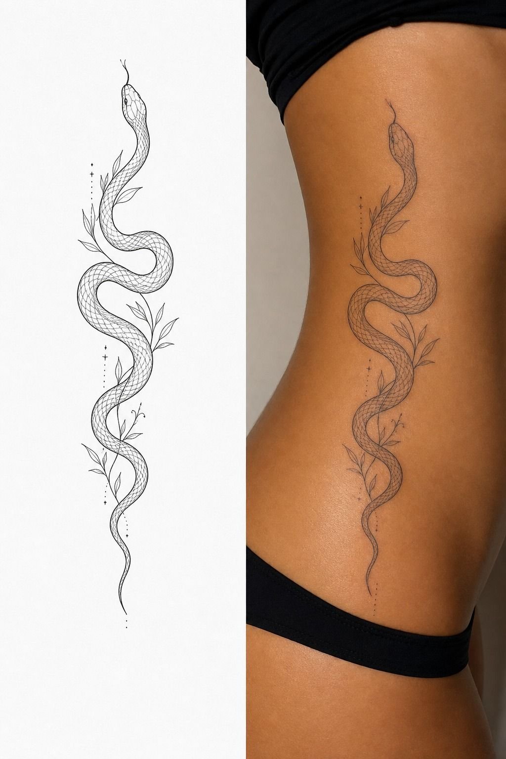 Place A Snake Along The Side Of Your Hip