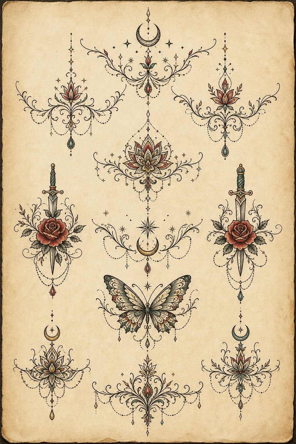 Choose A Symmetrical Tummy Tattoo Composition