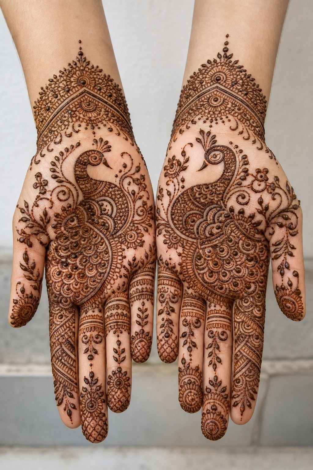 Rajasthani Mehndi Peacock Tattoo Design