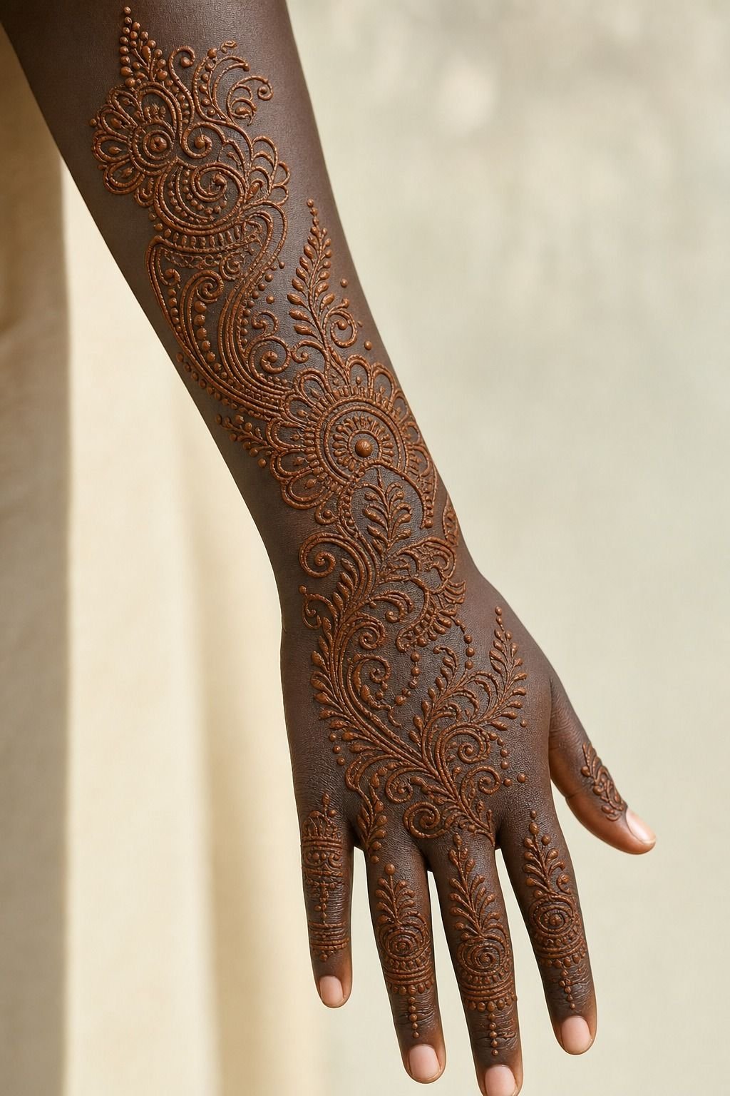 Rajasthani Mehndi Arabic Fusion Tattoo