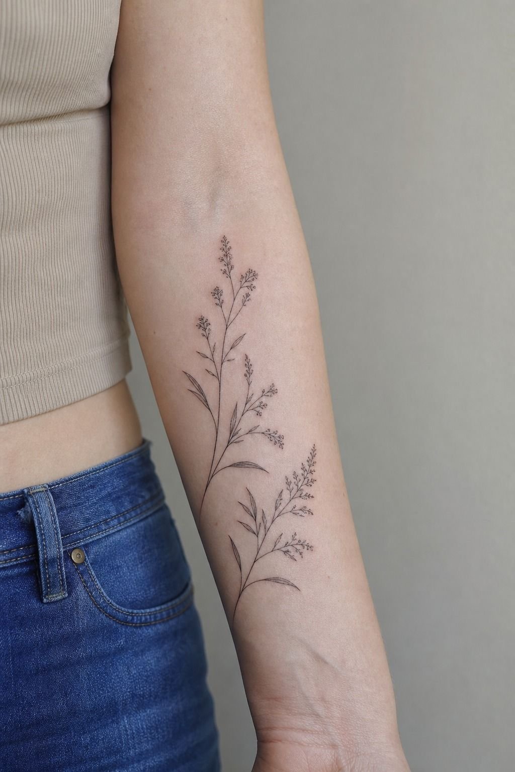 Fine Line Botanical Tattoo Sketches