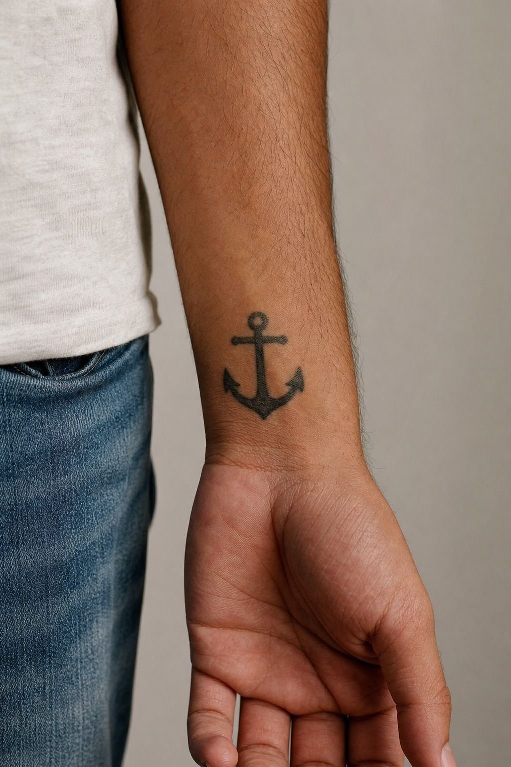 Bold Anchor Wrist Tattoo Flash