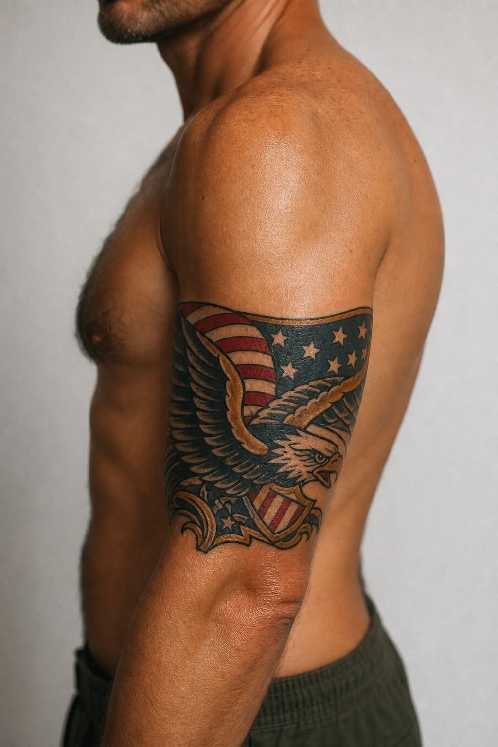 American Eagle Upper Arm Tattoo