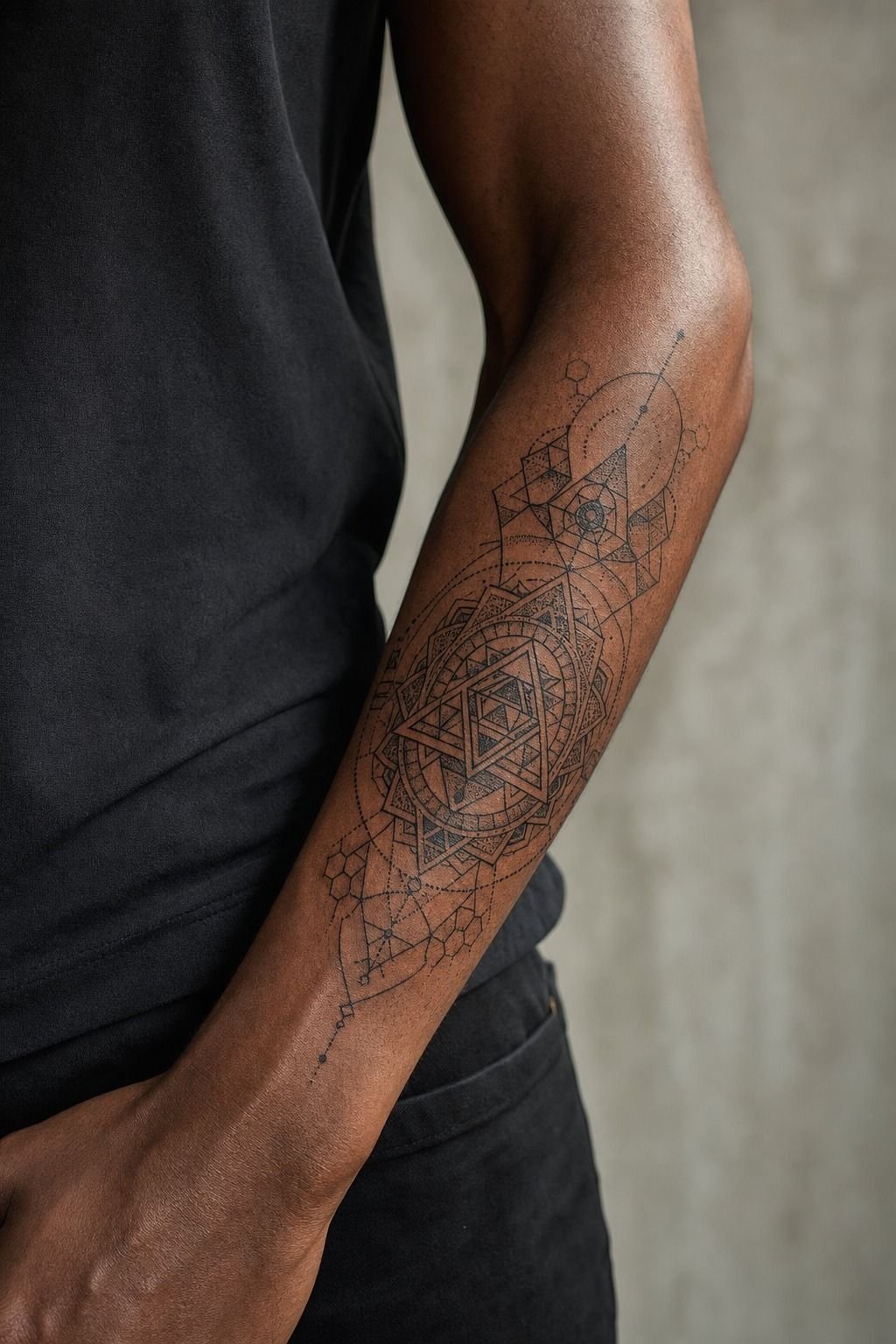 Geometric Forearm Tattoo Drawing Ideas