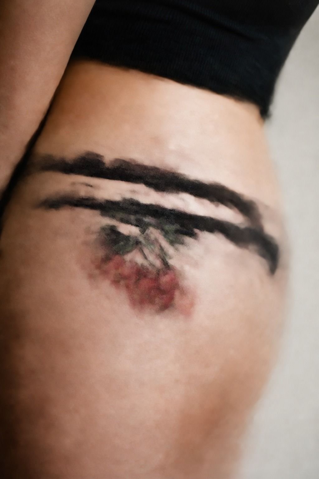 Cherry Pair Hip Tattoo Design
