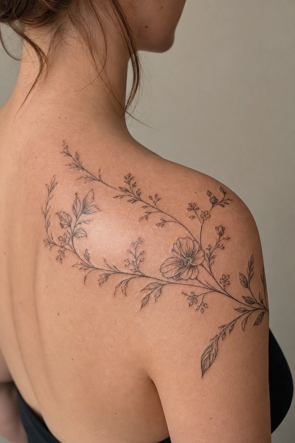 Fine Line Floral Wraparound for Emotional Healing