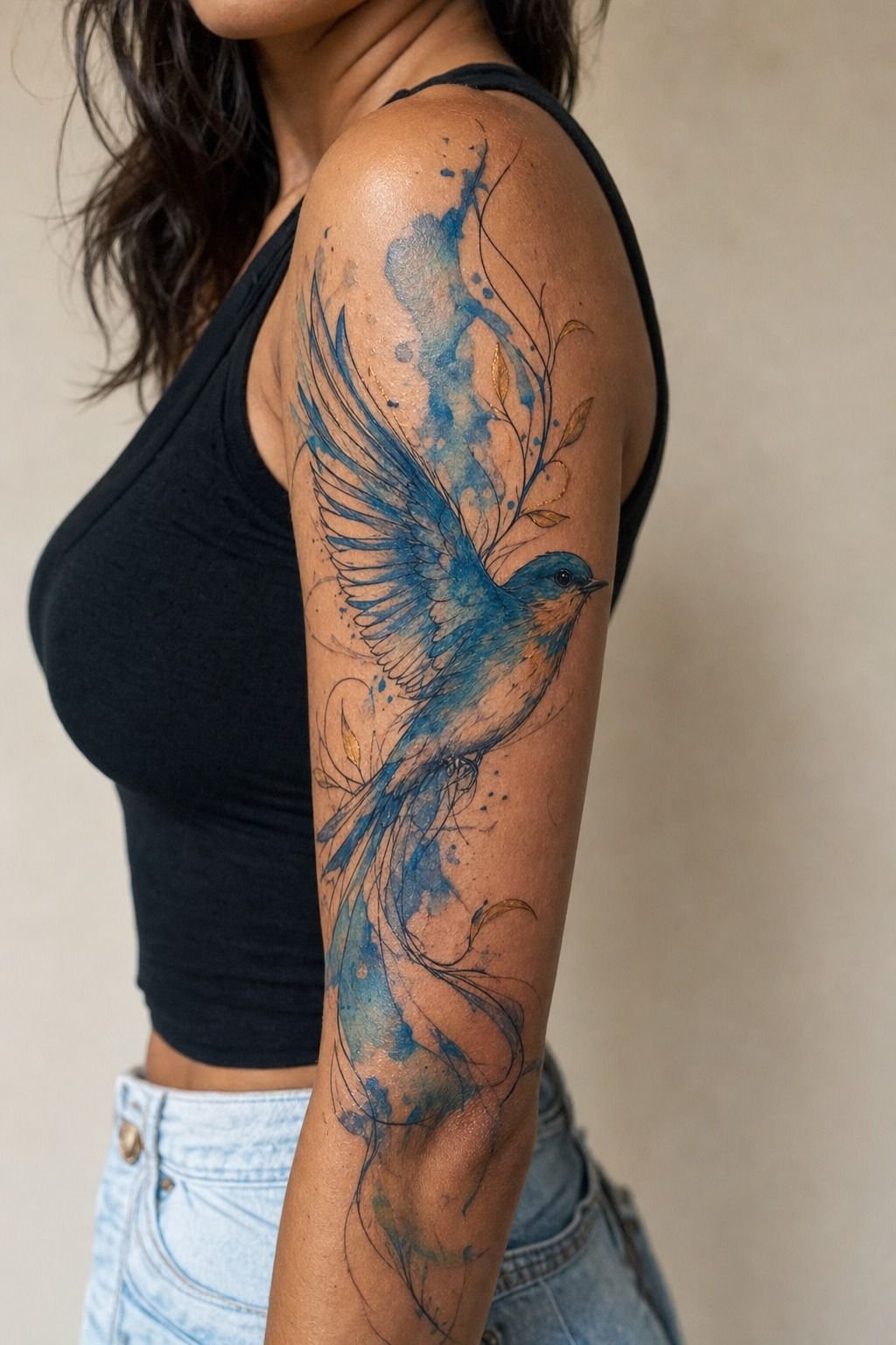 Anchor Watercolor Bluebird Ink With Real Linework
