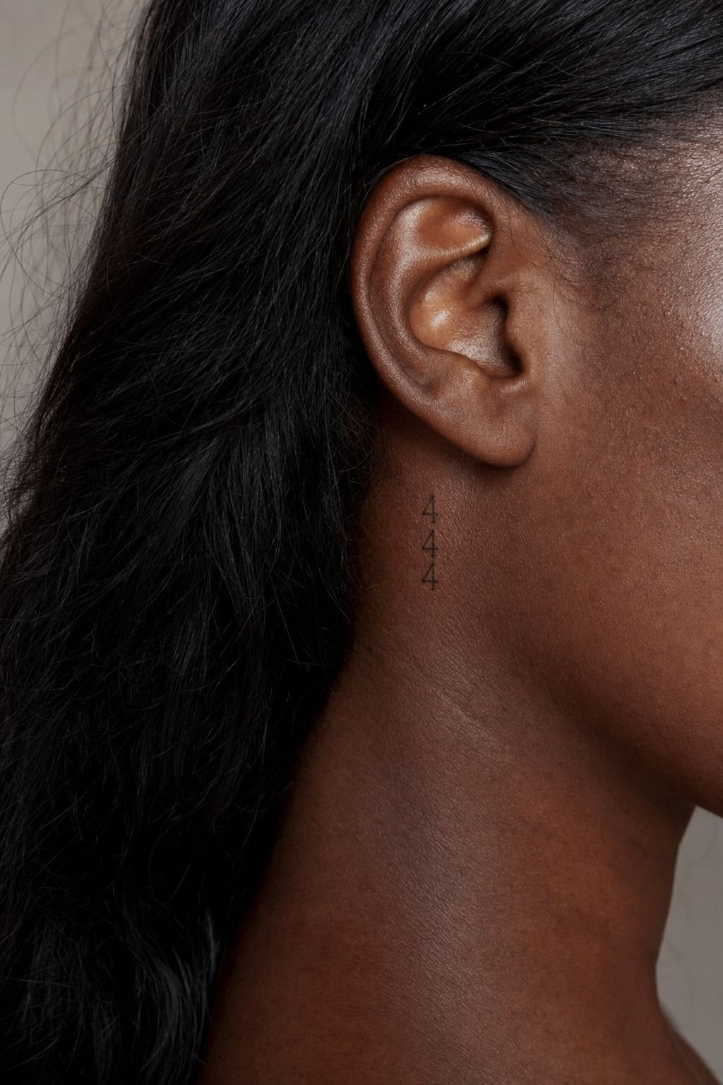 Small Angel Number Tattoos Behind The Ear