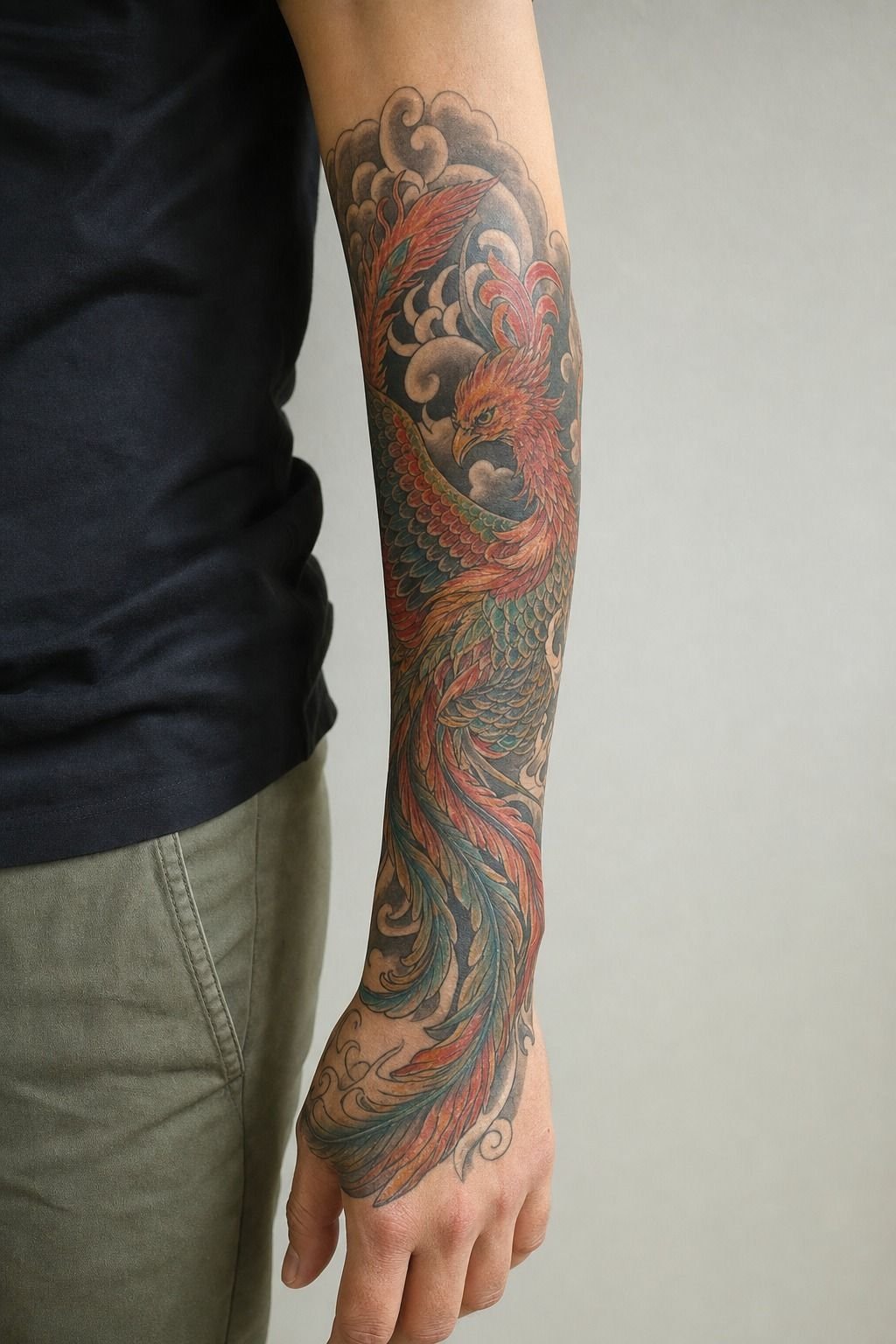 Japanese Phoenix Irezumi Sleeve Rebuild
