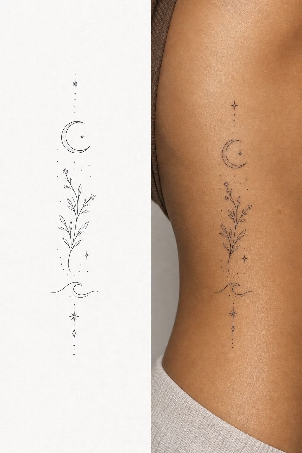 Subtle Rib Tattoos With Meaningful Symbols