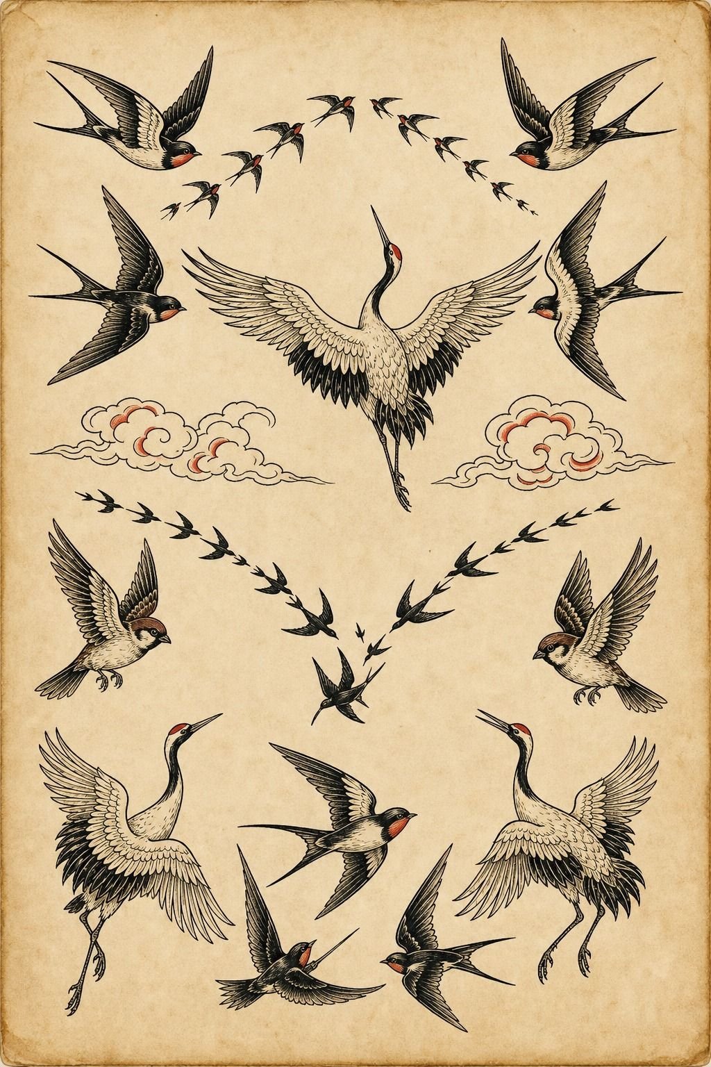 Spread Flying Birds Across the Back Instead of Making a Stamp