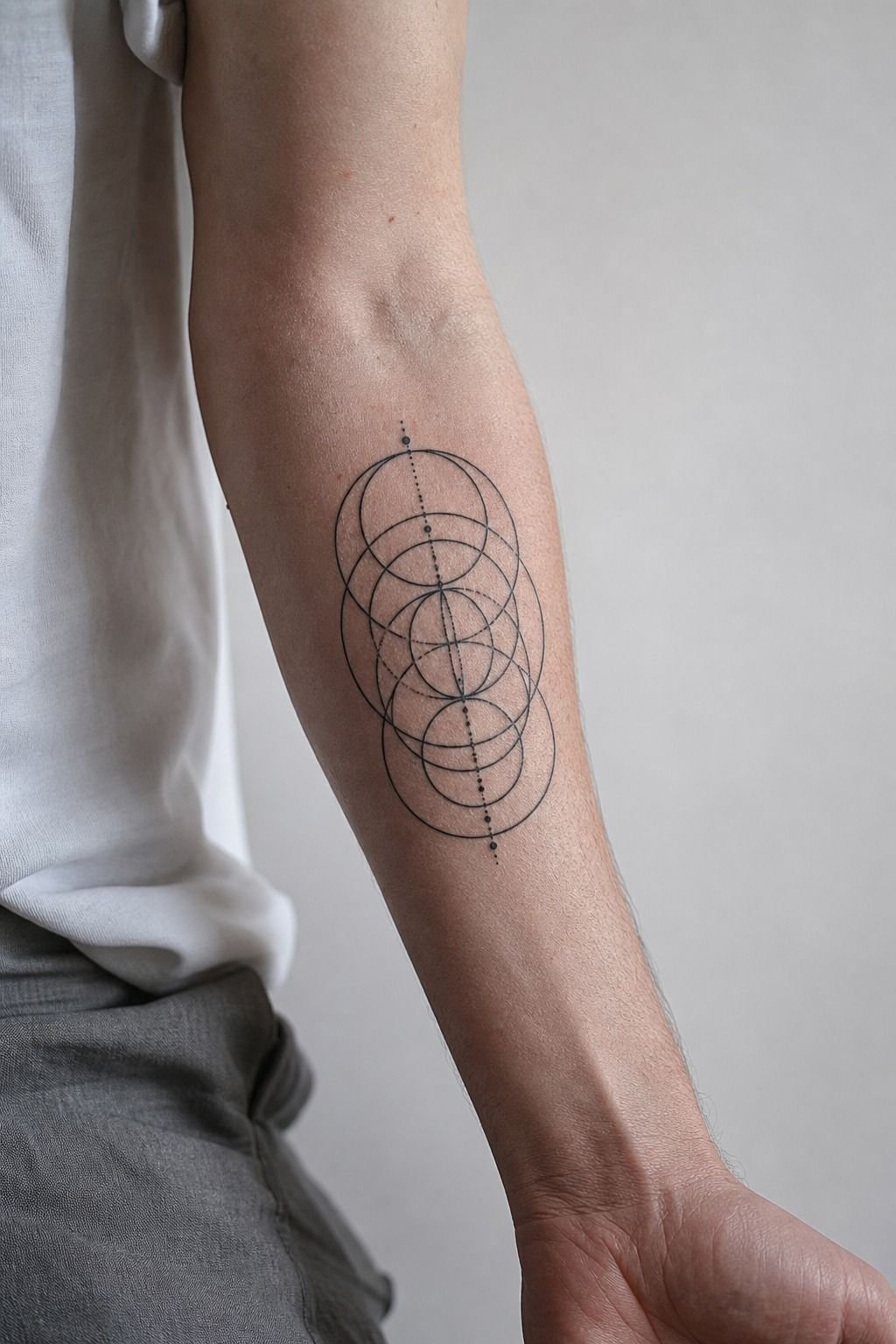 Abstract Geometric Tattoo With Interlocking Circles