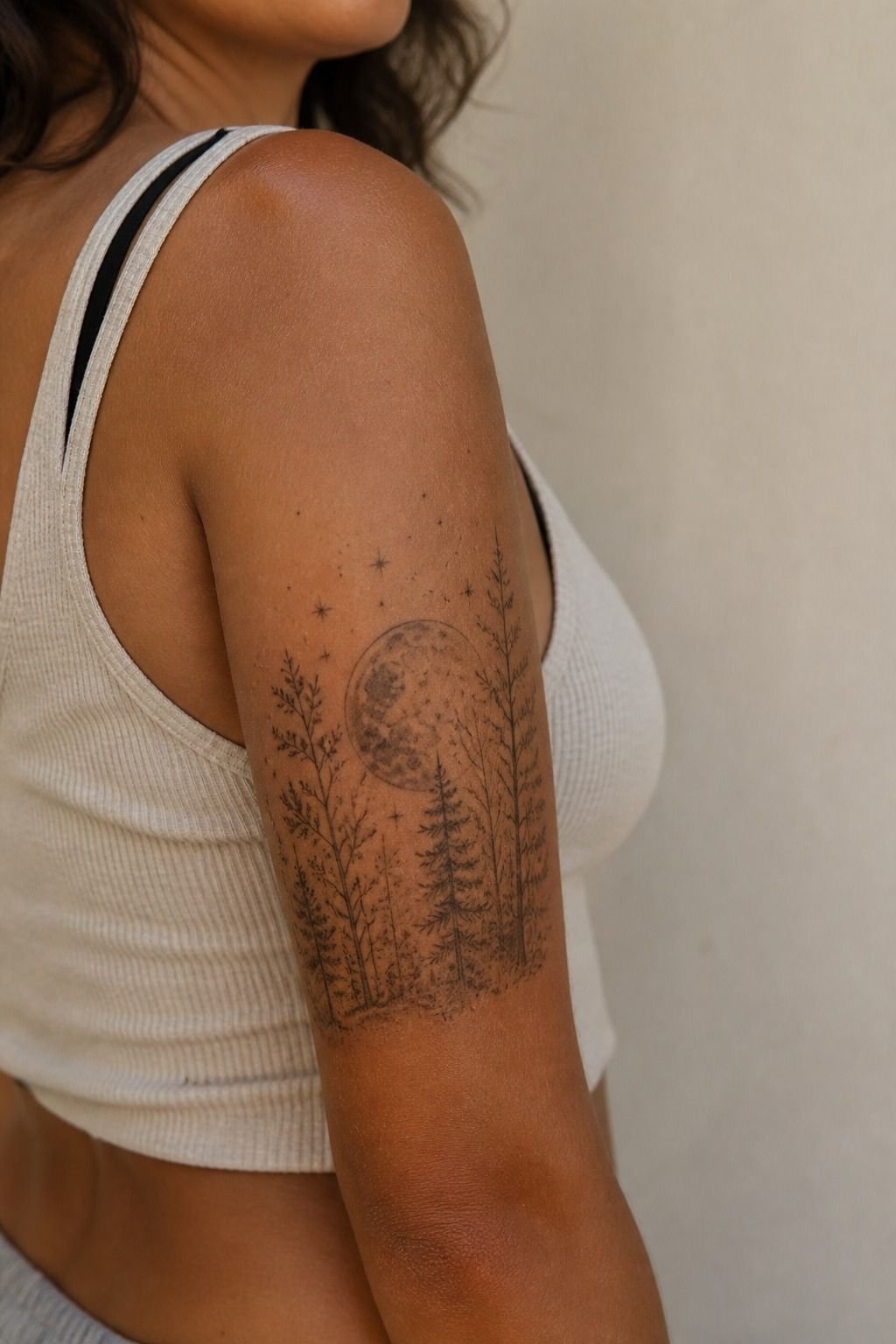 Moonlit Woodland Scene on the Upper Arm