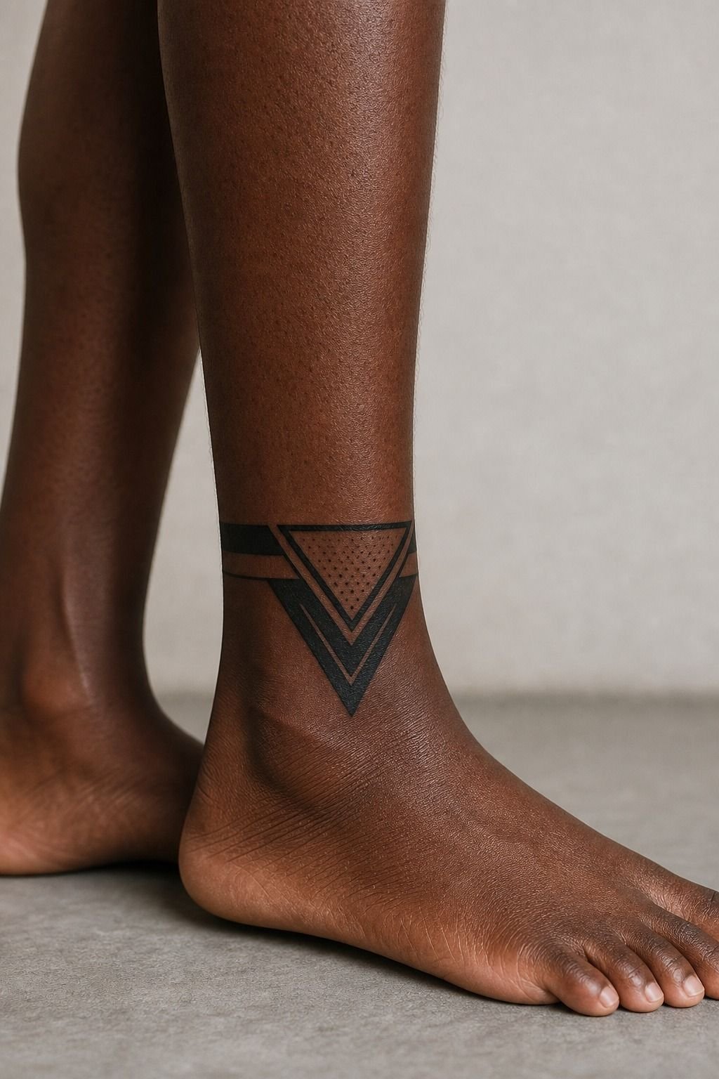 Negative Space Geometric Tattoo In Blackwork