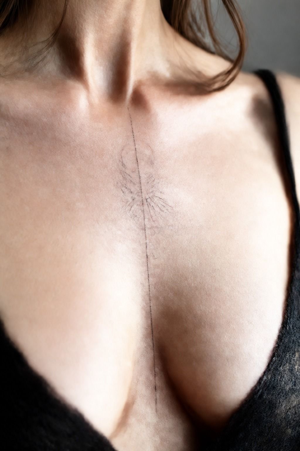 Fine Line Geometric Tattoo With Asymmetrical Shapes