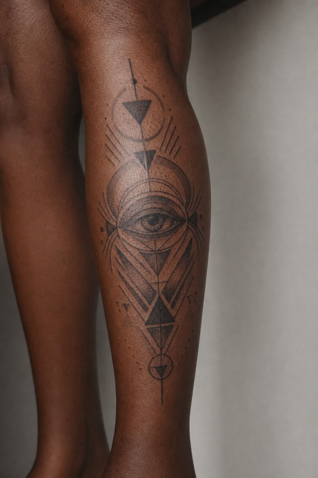 Abstract Geometric Tattoo With A Central Eye