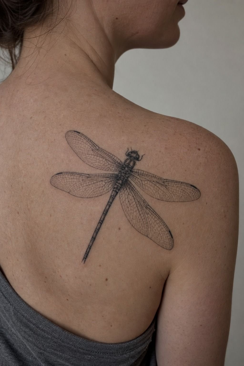 Push Contrast in a Black-and-Grey Shoulder Piece