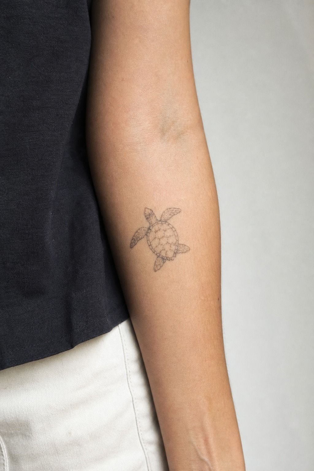 Give the Sea Turtle Fine Line Tattoo a Bigger Shell