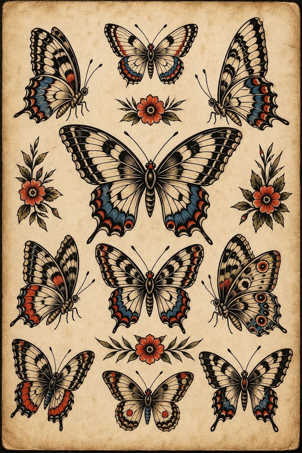 Painted Butterfly With Fine Line Details
