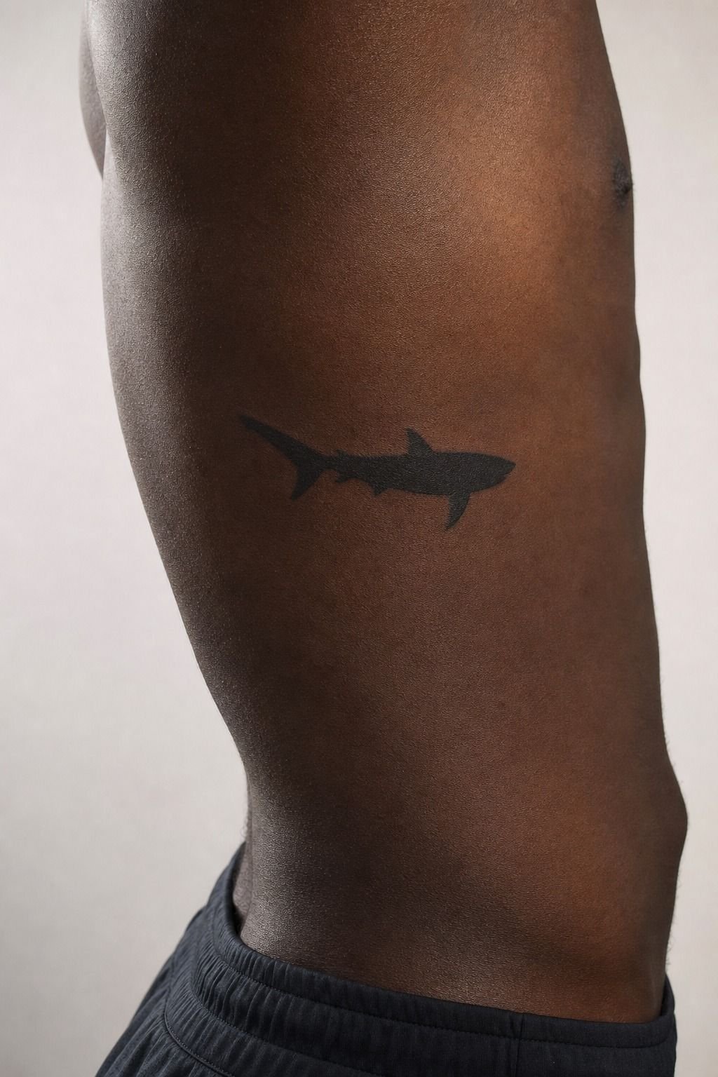 Push Contrast in a Blackwork Shark Silhouette Tattoo