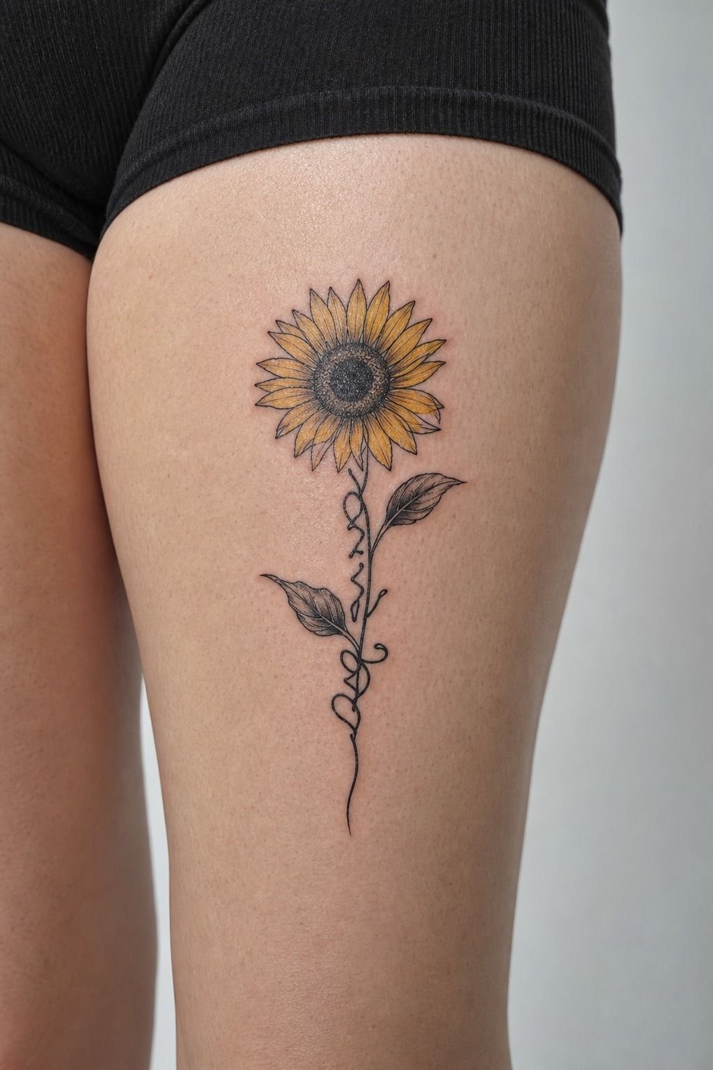 Stretch a Small Sunflower With Stem Lettering
