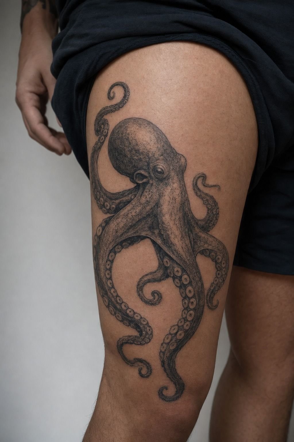 Let Realistic Octopus Thigh Tattoo Tentacles Breathe