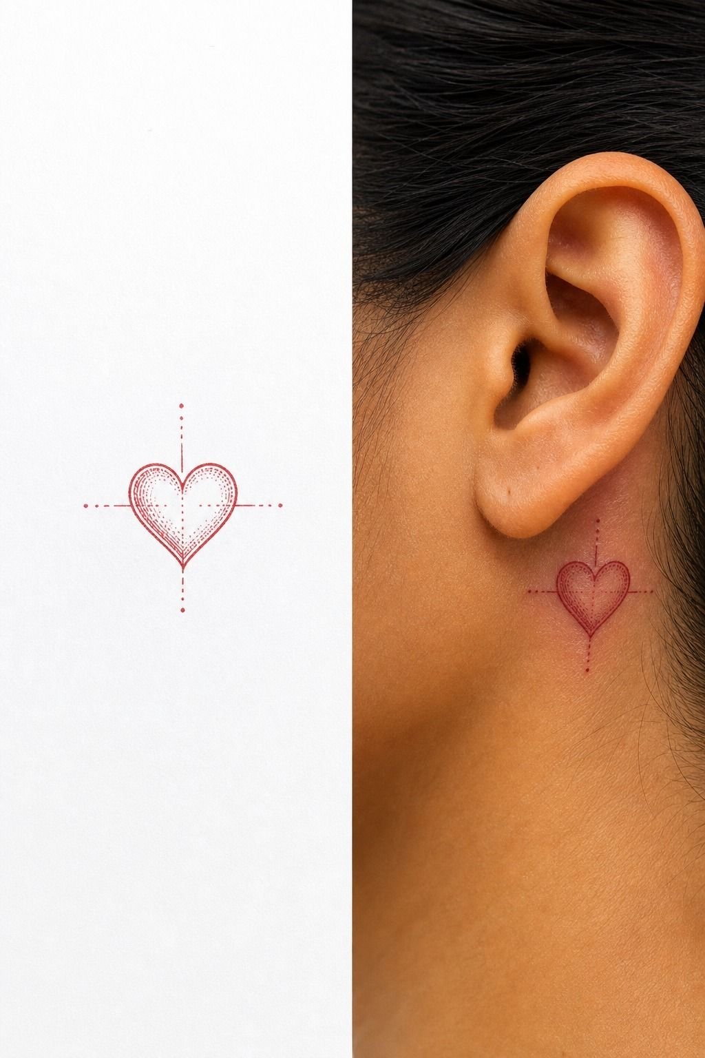 Choose a Cute Red Ink Heart With Coordinates
