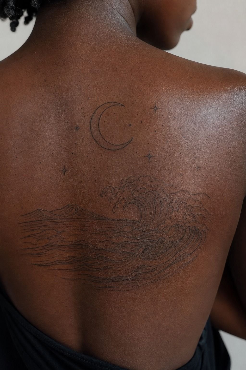 Use the Moon-Tide Method for a Moonlit Sea Back Tattoo