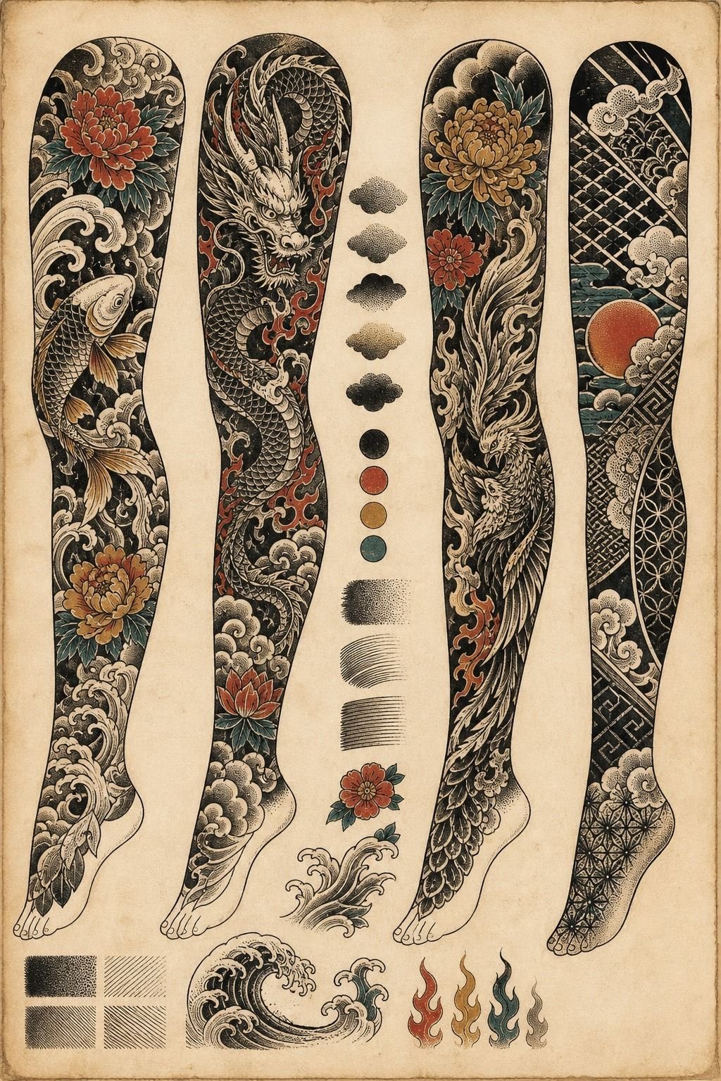Build Contrast Through Full Leg Tattoo Shading