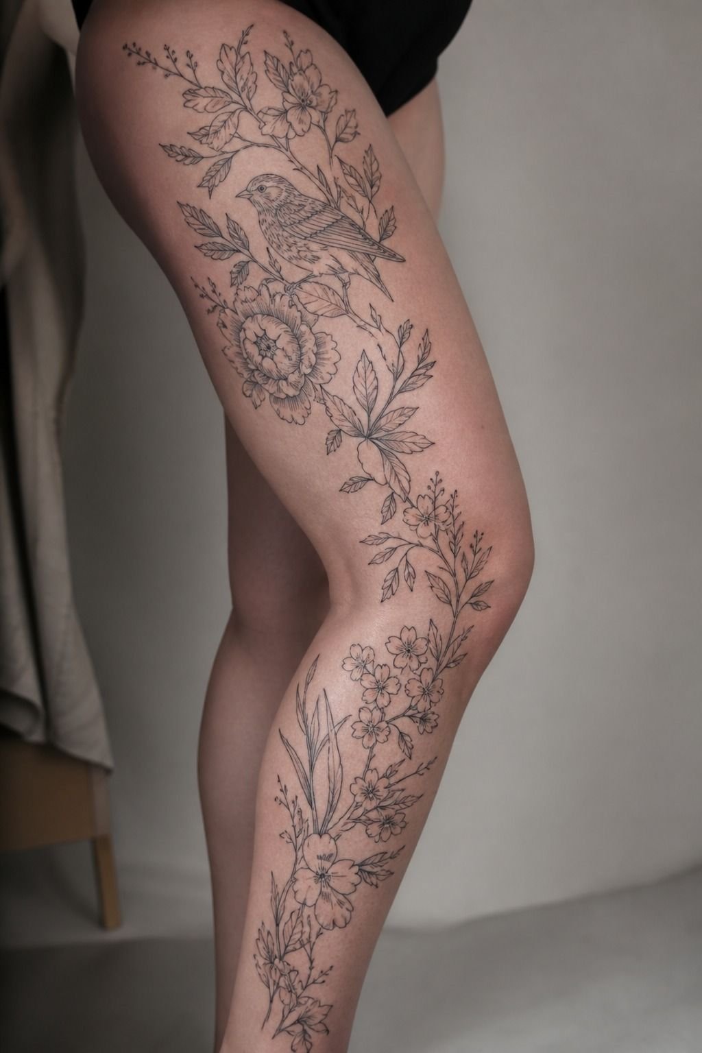 Connect Upper and Lower Leg Tattoo Panels