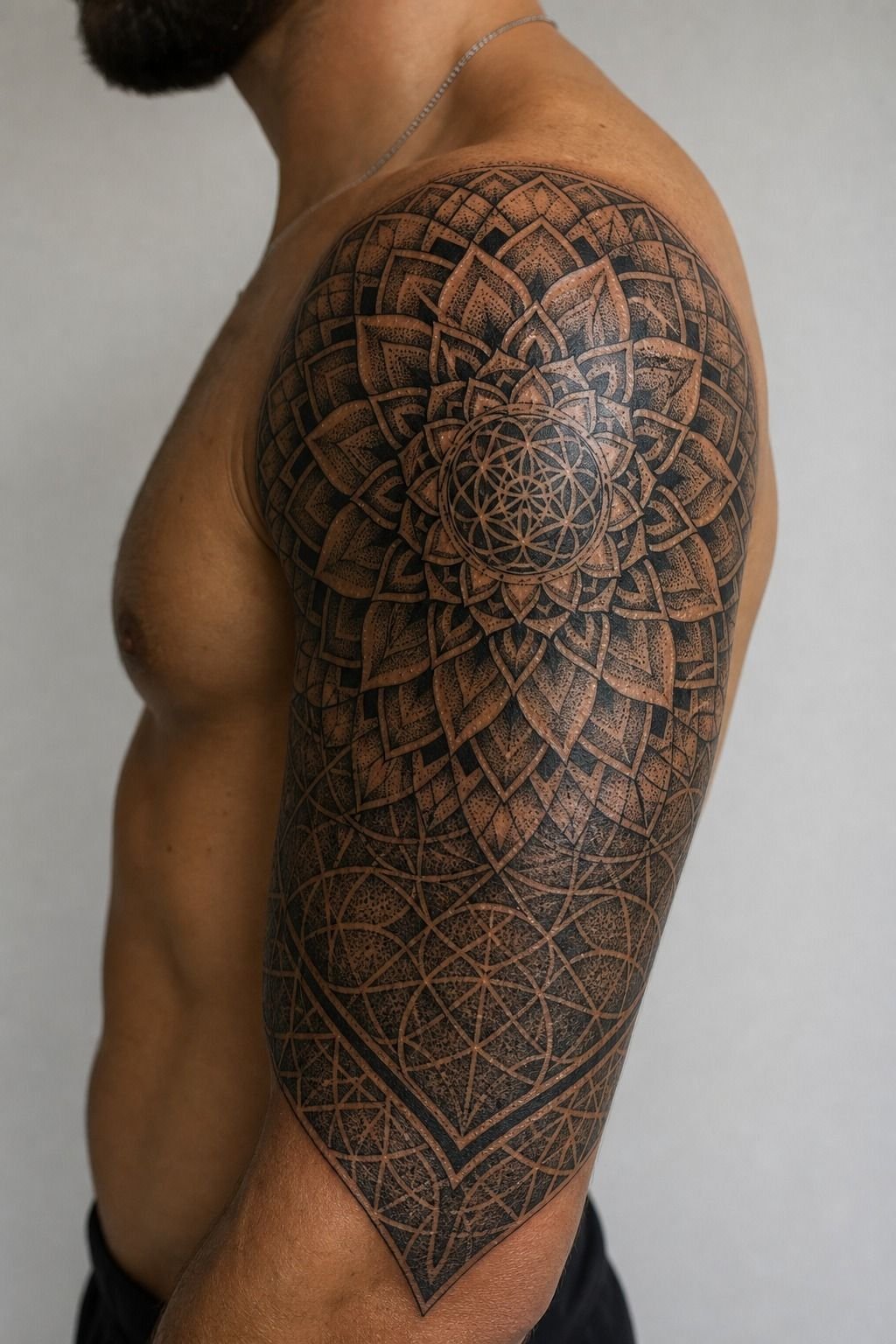 Geometric Mandala Shoulder Cap Half Sleeve