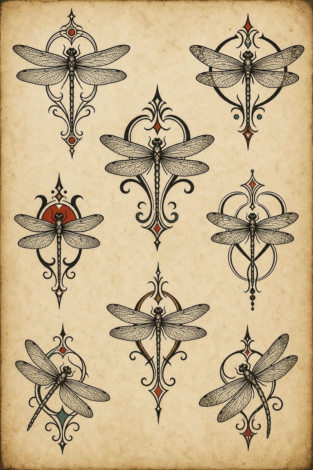 Dragonfly Tattoo With Initials