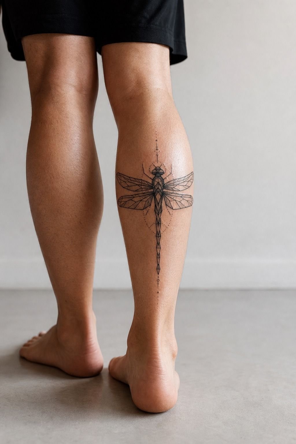 Geometric Dragonfly With Symmetrical Wings