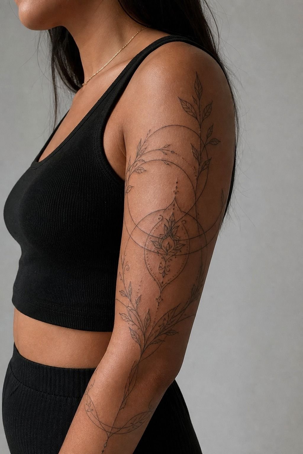 Upper Arm Half Sleeve For Melanin-Rich Skin