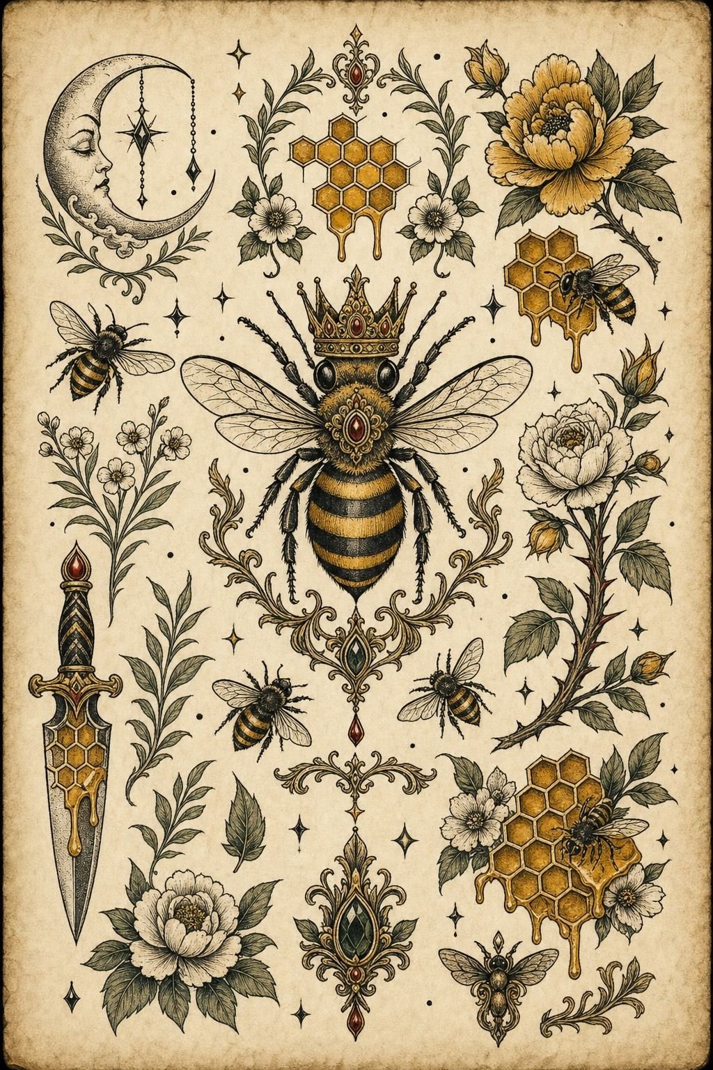 Plan a Queen Bee Tattoo Sleeve Composition